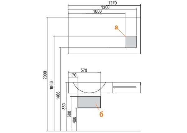 Зеркало с полками Акватон Отель 127 1A1078K0OT010