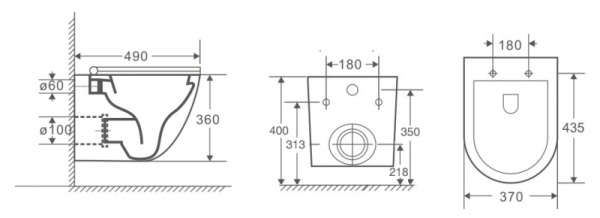 Унитаз подвесной безободковый OWL Vind Cirkel-H с сиденьем DP микролифт OWLT190302