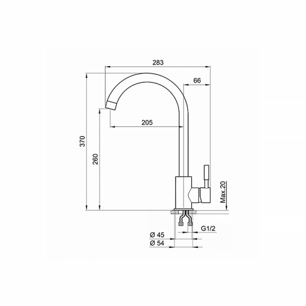Смеситель для кухни Point PN3101AL серый