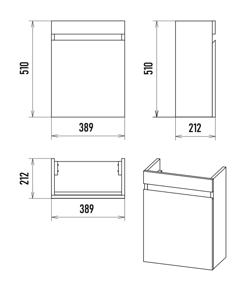 Тумба под раковину Misty Ронда 40  П-Рон-01040-0521