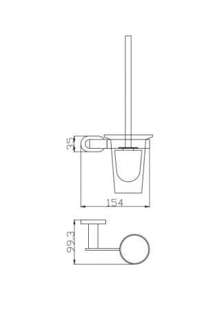 Туалетная щетка для унитаза с держателем Rav Slezak YUA0500CB