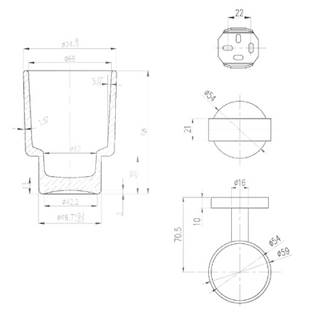 Стакан настенный Villeroy & Boch Elements-Tender TVA15101800061