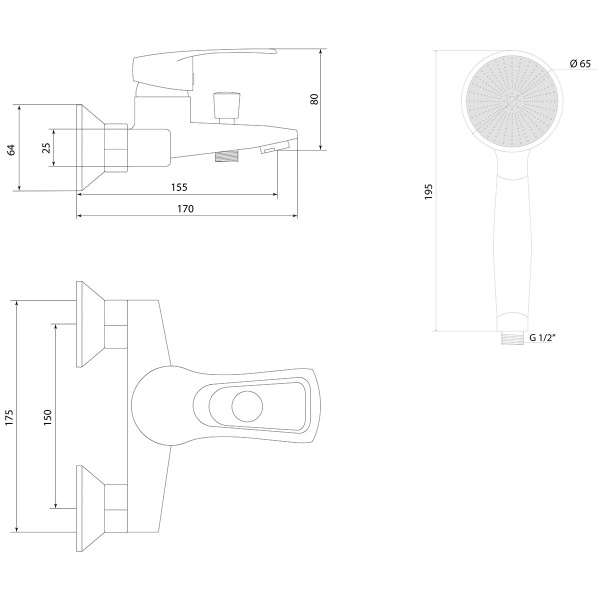 Смеситель для ванны Славен Прораб  Ц СЛ-ОД-Ц30