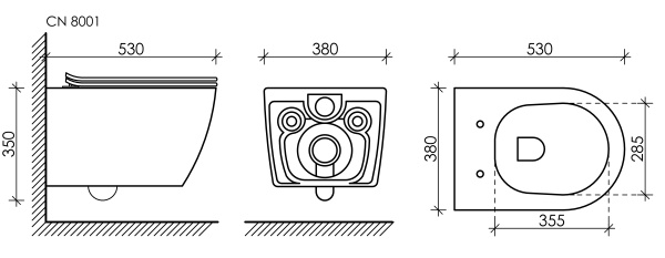 Подвесной унитаз Ceramica Nova PEARL CN8001