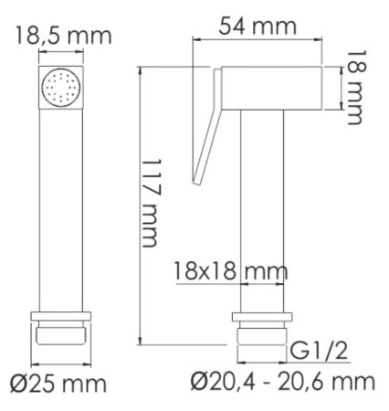 Гигиенический душ со смесителем WasserKRAFT A84095, серый