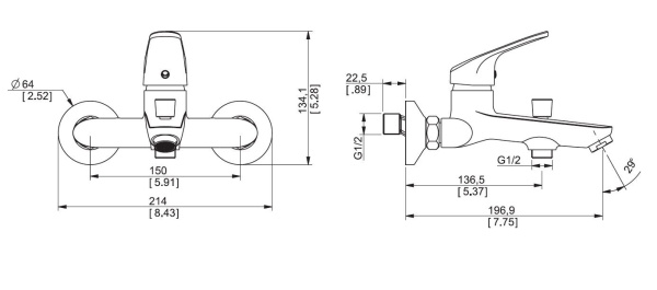 Смеситель для ванны ESKO PALERMO PE 54