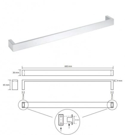 Полотенцедержатель 60см Bemeta Gamma 145804042