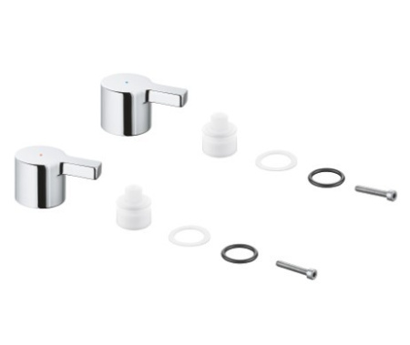 Пара ручек синий/красный GROHE Lineare New 48357000