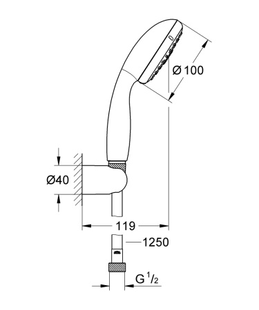 Душевой комплект для ванны Grohe BauEdge New 1000190