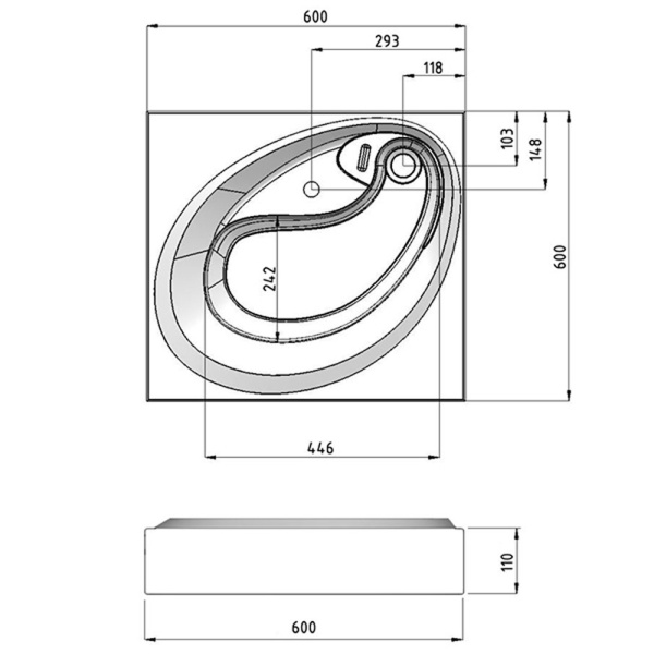 Раковина над стиральной машиной (60х60) Madera Ameli 4627173210416