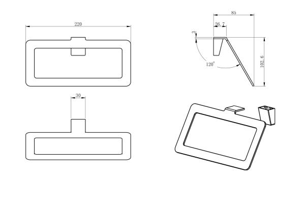 Кольцо для полотенец WONZON & WOGHAND ECLIPSE, черный матовый WW-V2201-MB