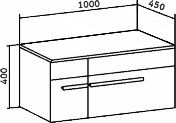 Тумба под раковину Runo подвесная  Вудлайн 100 (00-00001011)