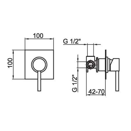 Смеситель для душа встраиваемый Webert Elio EL880101015, хром