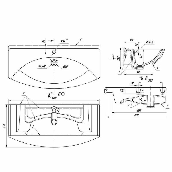 Раковина Misty Лагуна 191683