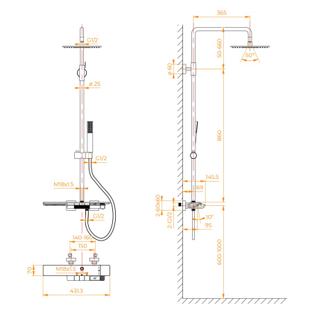Душевая система RGW SP-34G 51140134-06