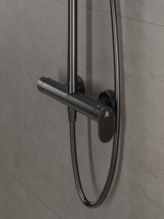 Душевая система с однорычажным смесителем для душа AGGER Sweet A2791255 оружейная сталь матовая