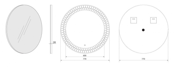 Зеркало с подсветкой Art&Max Acerra AM-Ace-770-DS-F