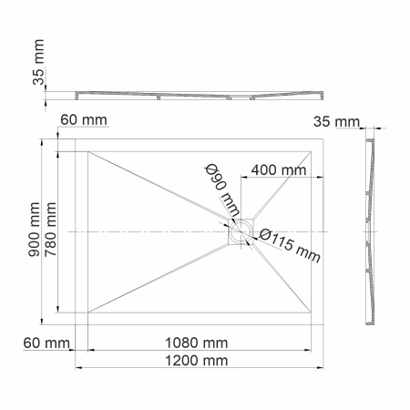 Душевой поддон (120х90) WasserKRAFT Aller 10T07