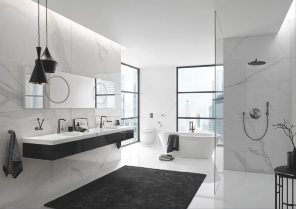 Смеситель однорычажный для раковины Grohe Essence New 32628 AL1 (32628AL1) темный графит матовый