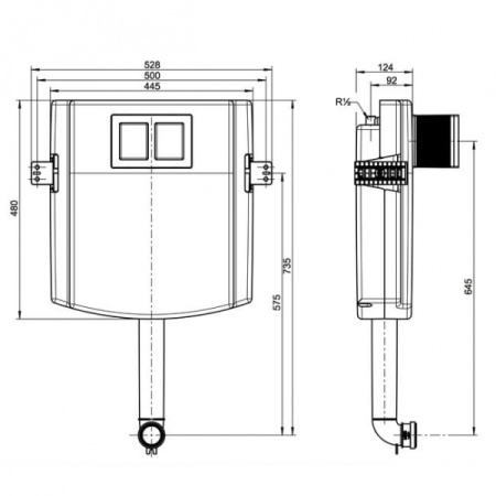 Смывной бачок скрытого монтажа Villeroy & Boch ViConnect 92248300