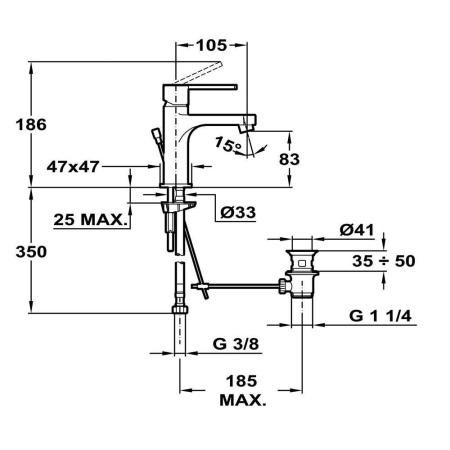 Смеситель для раковины Teka AURA 50342020W