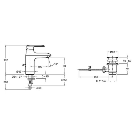 Смеситель для раковины Jacob Delafon Kumin E98827-CP