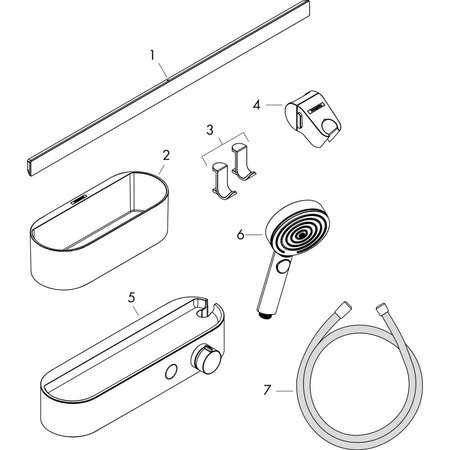 Термостат для душа Hansgrohe WallStoris 105 3jet Activation EcoSmart 24250700 белый матовый