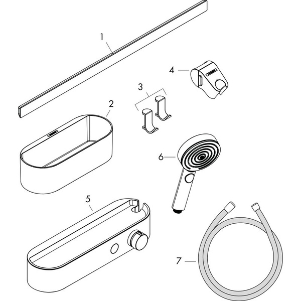 Термостат для душа Hansgrohe WallStoris 105 3jet Activation EcoSmart 24250700 белый матовый