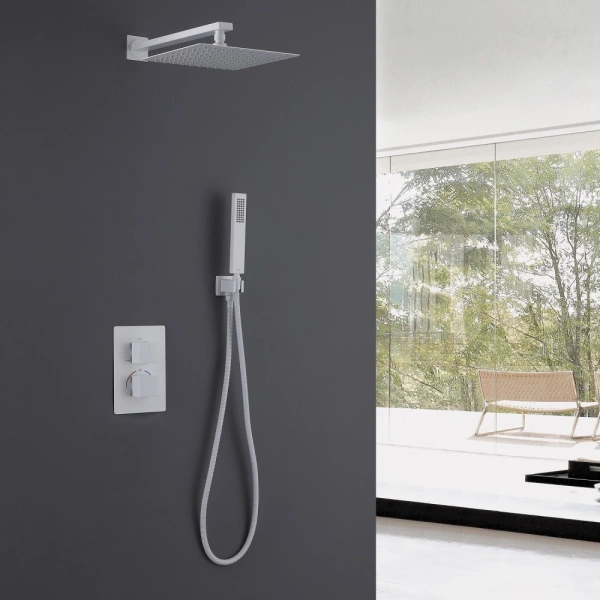 Душевой комплект ABBER Daheim AF8251W скрытого монтажа без излива, термостат, белый