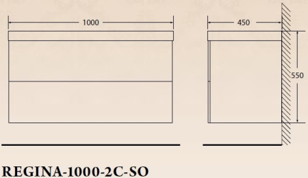 Тумба под раковину BelBagno Regina 100 REGINA-1000-2C-SO-MR-BLUM