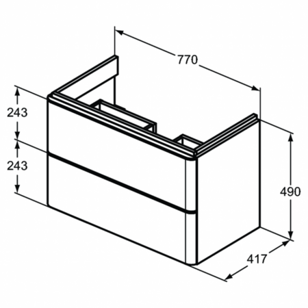 Тумба для раковины (77х41) deal Standard ADAPTO T4301WG