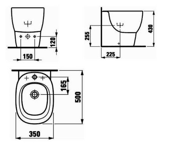 Биде напольное Laufen Mimo 8.3255.1.000.302.1