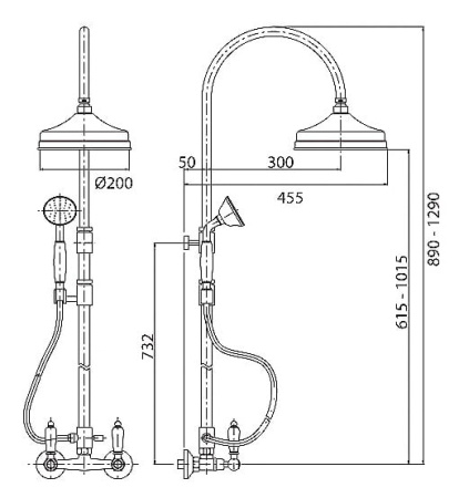 Душевой гарнитур Cezares FIRST FIRST-SD-02-M бронза