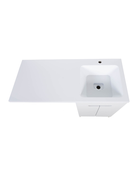 Тумба напольная с правой раковиной 110 см под стиральную машину Orange Sistema STD-110TUW+RAR белый