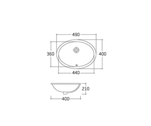 Раковина встраиваемая под столешницу (40х49) Bronze de Luxe Alsace  1707
