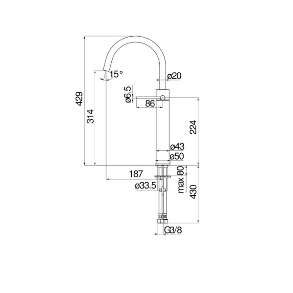 Cмеситель для раковины Nobili VELIS VE125168/3FLP