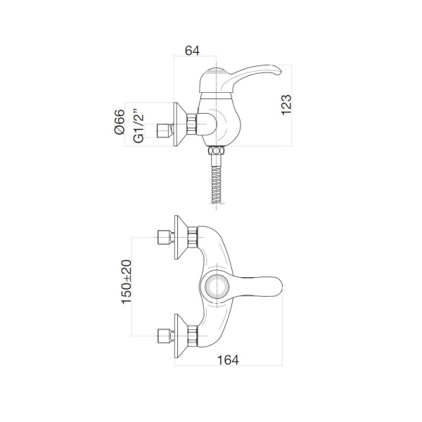 Смеситель для душа Webert Aurora AU870102060, медь