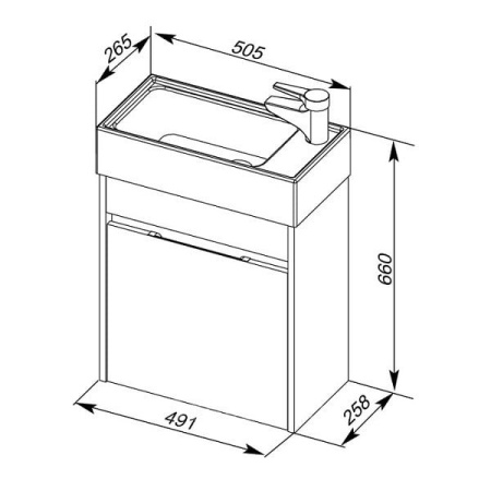 Керамическая раковина (50х27) BelBagno MINI 7045-KL