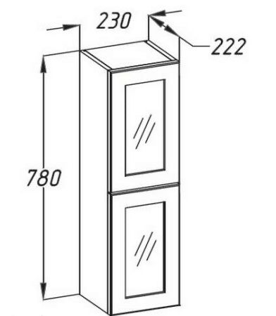 Шкафчик Opadiris Мираж подвесной, цвет светлый орех, универсальный 00-00000064