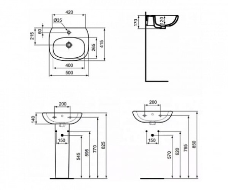 Раковина подвесная Ideal Standard TESI T009401