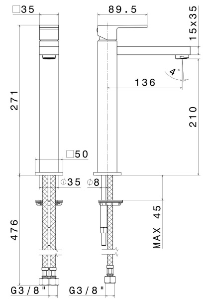 Смеситель для раковины Kerama Marazzi Futura 66415KM.21.018
