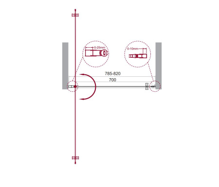 Душевая дверь (80х195) BelBagno ETNA-B-1-80-C-Cr-90