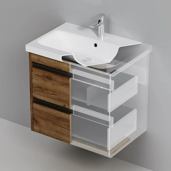 Тумба без раковины 60 см Am.Pm Pulse M91FHX0602OF дерево текстурированное