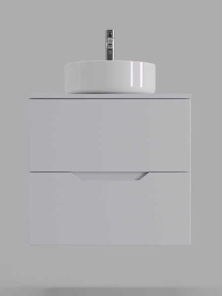 Тумба с раковиной подвесная 60 см Orange Line Li-60TuwMDF+B09-360W белый