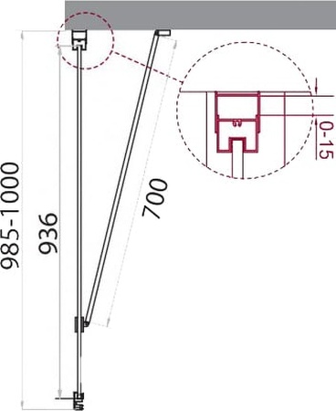 Боковая панель (100х195) BelBagno MARMI-100-FIX-C-Cr