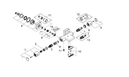 Термостат для ванны, Grohe Grohtherm Cube 34497 000 (34497000) хром
