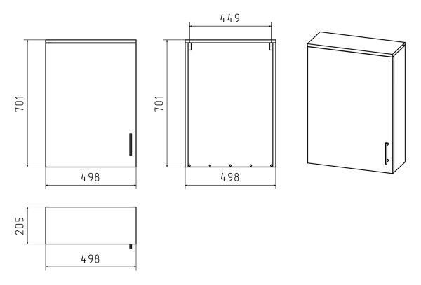 Шкаф Misty Купер 50  П-Куп08050-031П правый