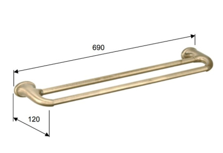 Полотенцедержатель двойной настенный Daniel Revival REPS978 br 63