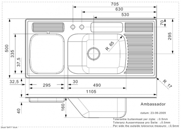 Мойка кухонная Reginox Ambassador R Lux (1105х500) 2144