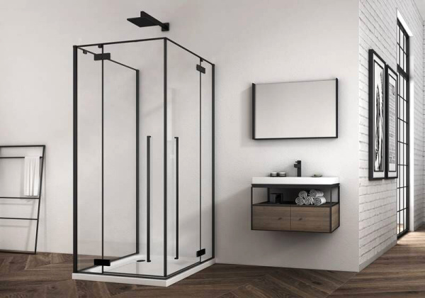 Душевой уголок (90х90) ABBER Eins AG06099B черный